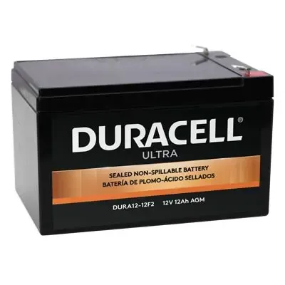 Duracell Ultra 12V 12AH AGM Sealed Lead Acid (SLA) Battery with F2 Terminals