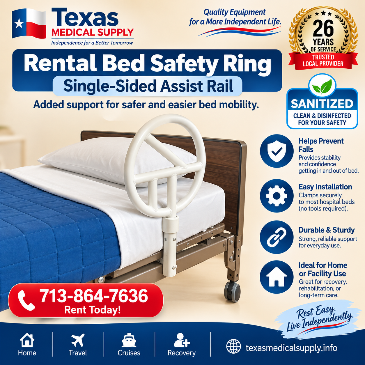 Rental Hospital Bed Halo Safety Ring
