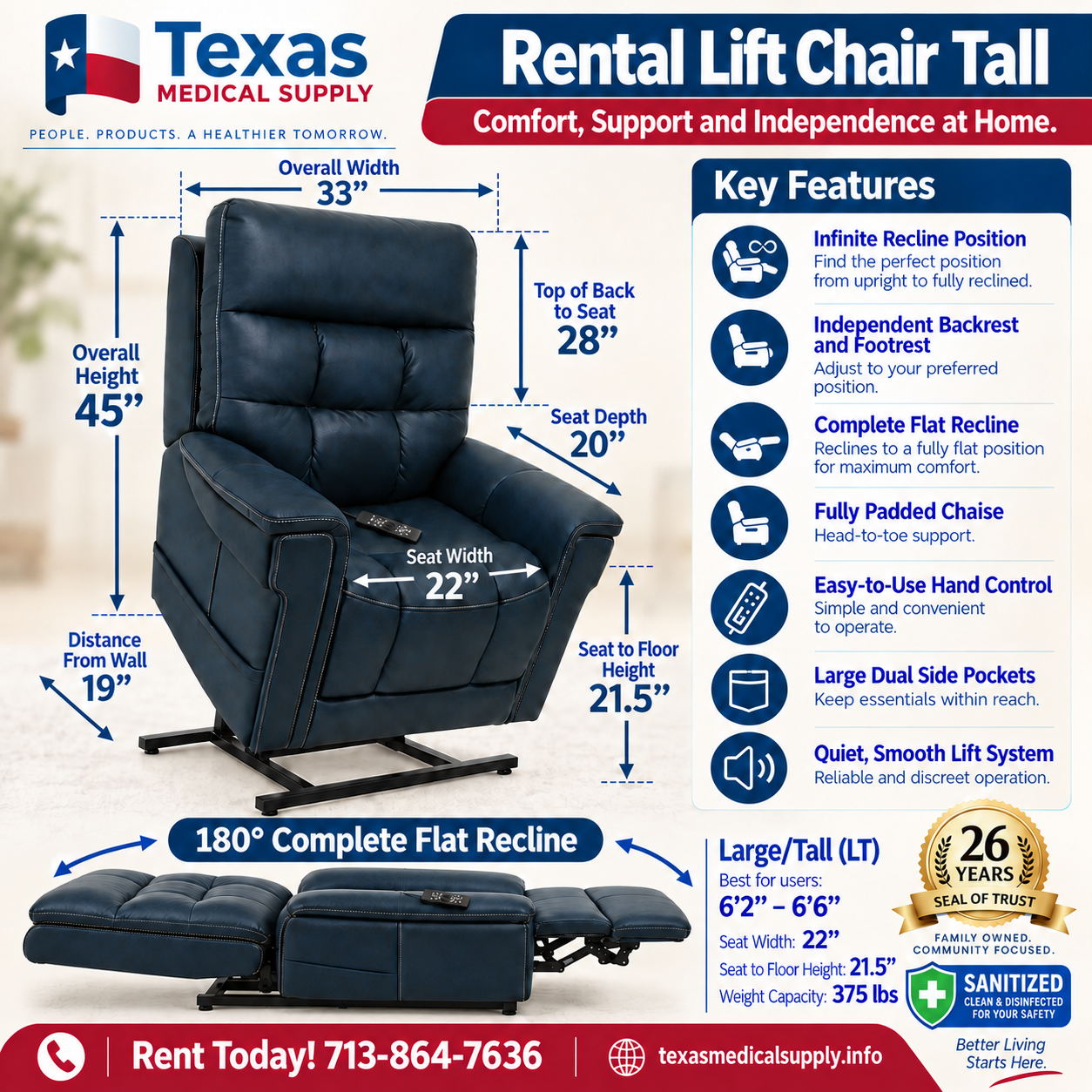Rental Lift Chair Tall