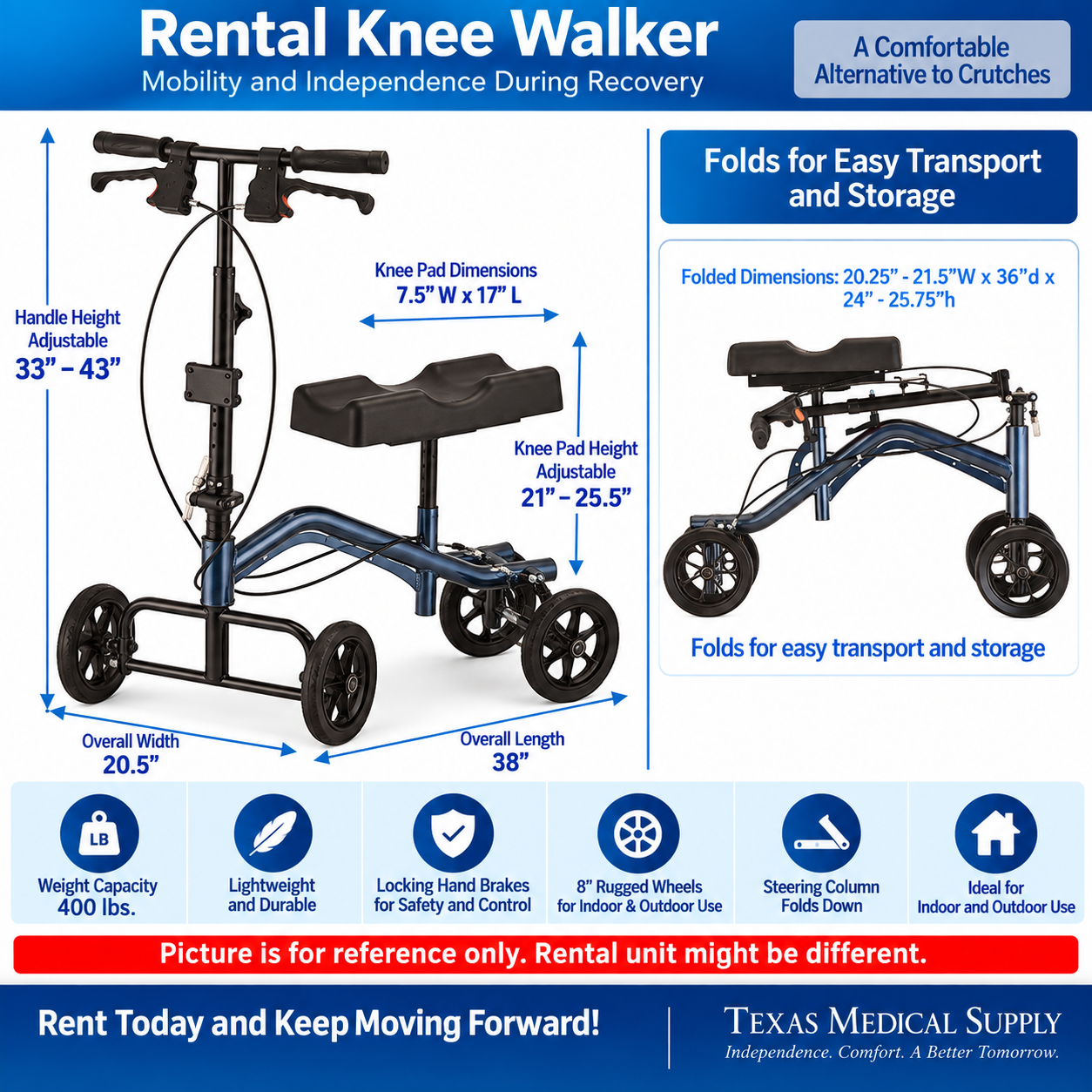 Rental Knee Walker Tall