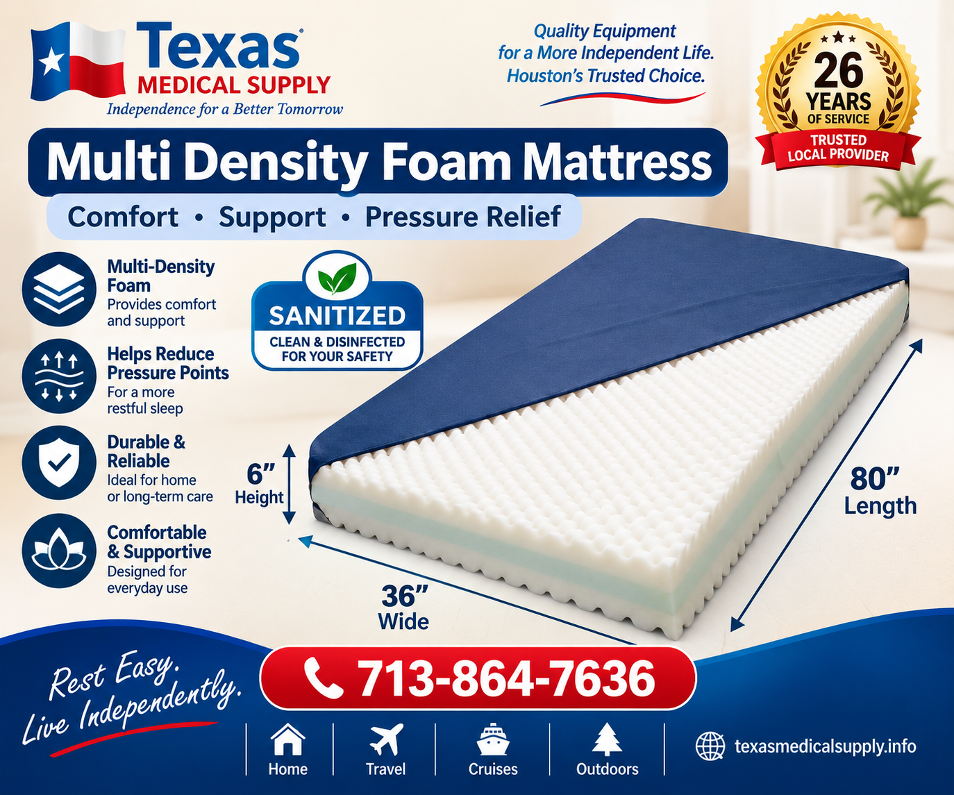 Rental Multi Density Foam Mattress