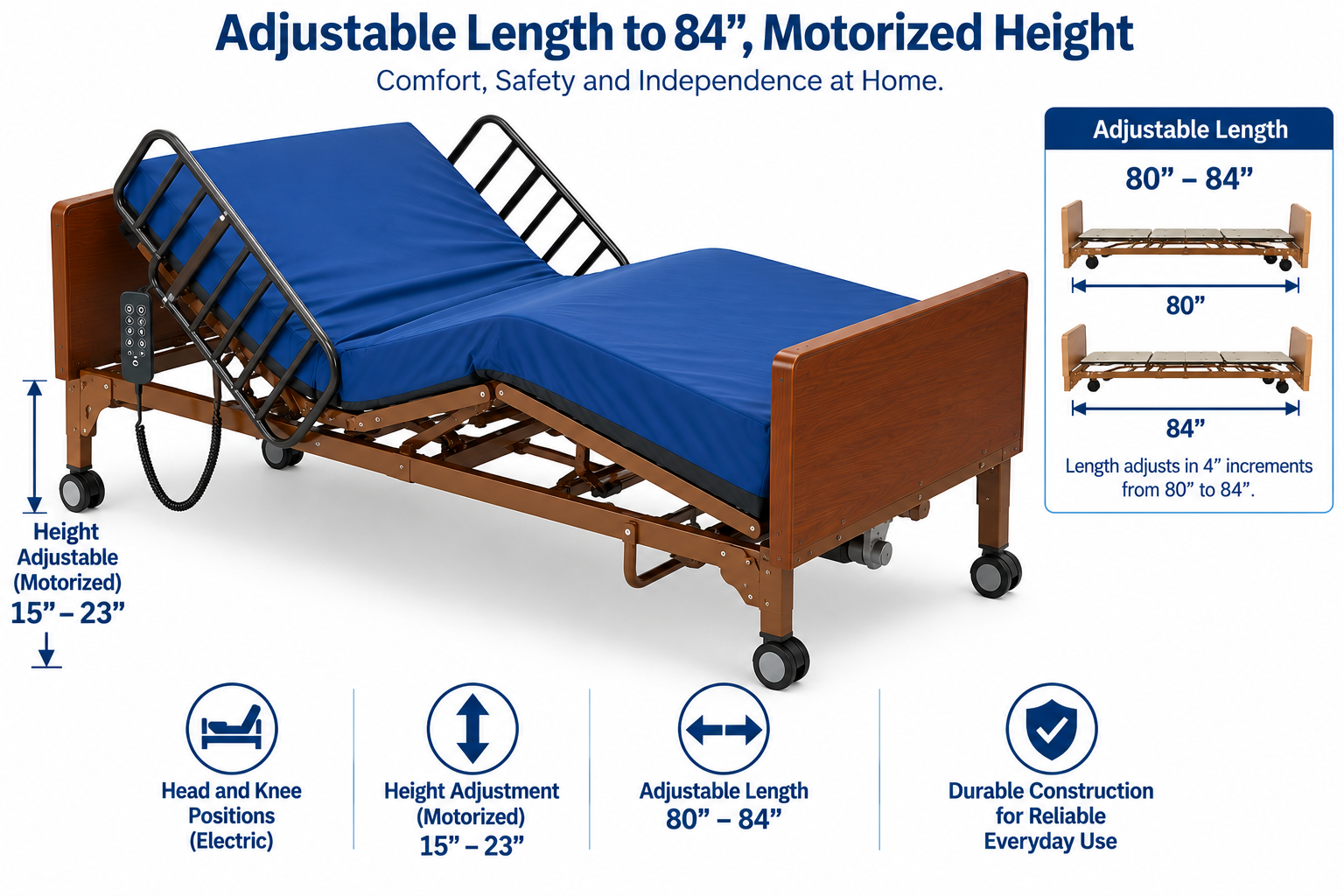 Rental Hospital Bed Full Electric X-Long