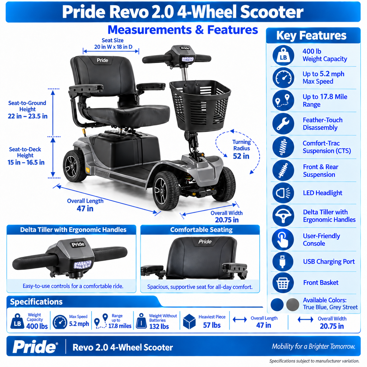 Rental Scooter Mid-Size 350Lbs Capacity