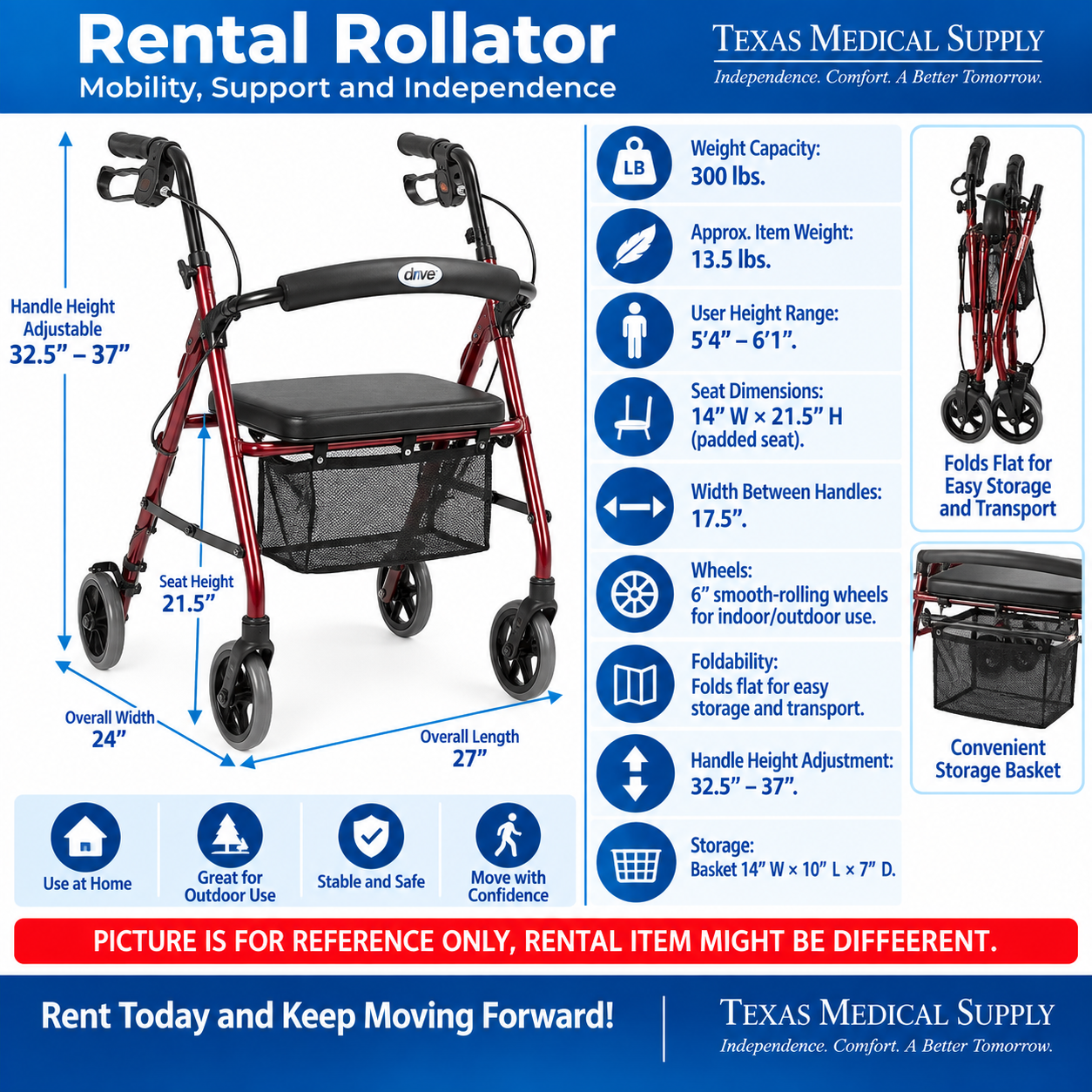 Rental Rollator Walker