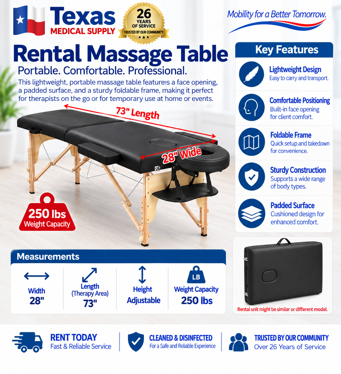 Rental Massage Table