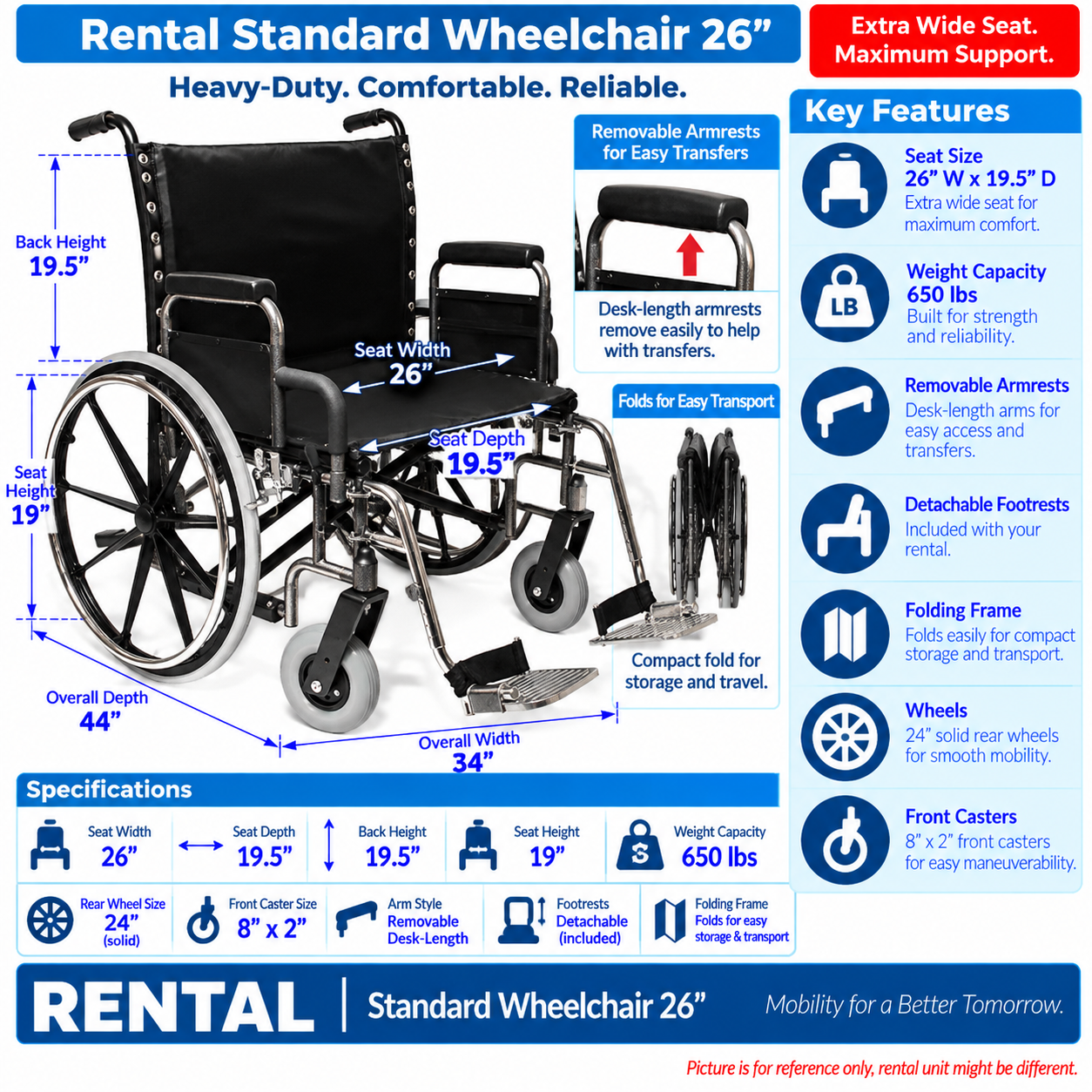 Rental Standard Wheelchair 26