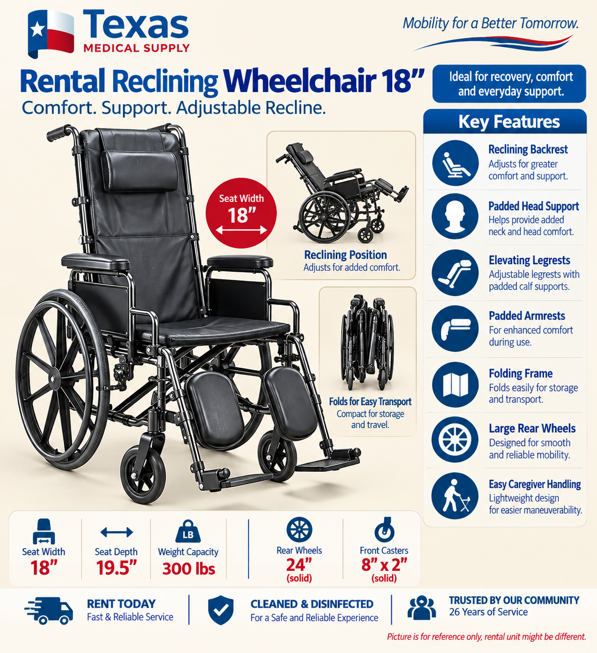 Rental Reclining Wheelchair 18