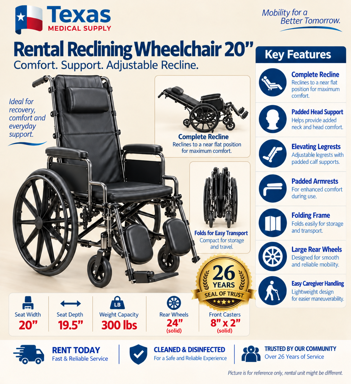 Rental Reclining Wheelchair 20