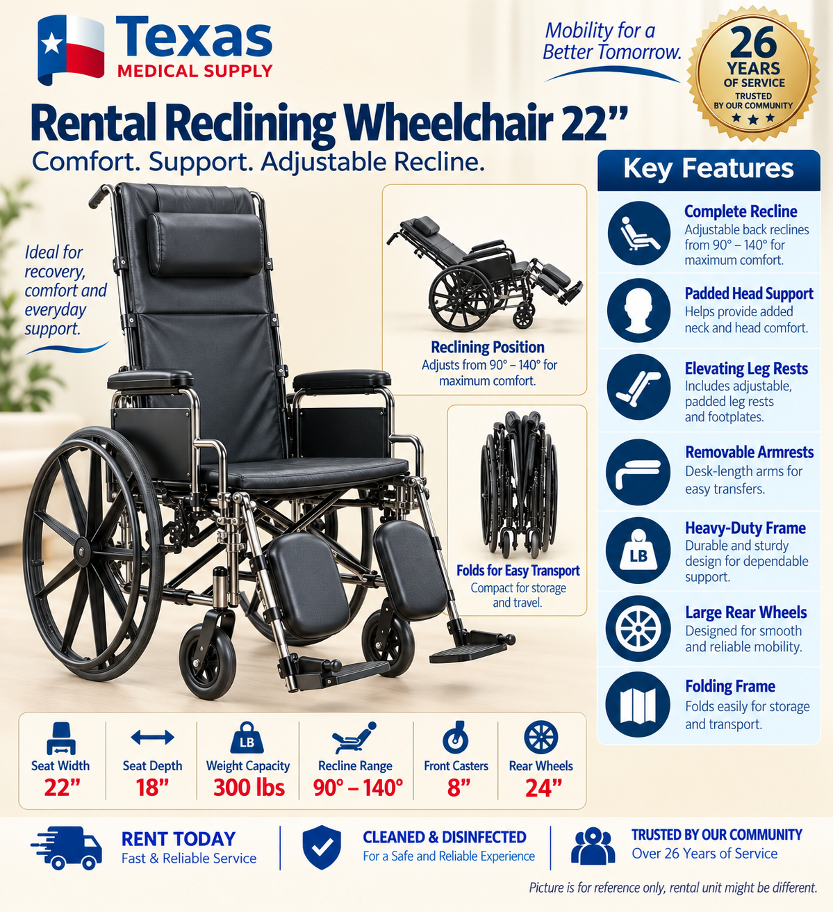 Rental Reclining Wheelchair 22