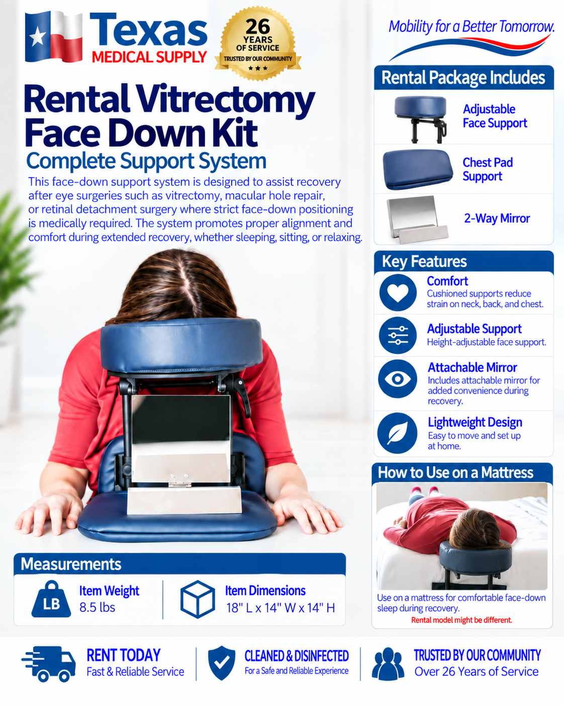 Rental Vitrectomy Face Down Kit