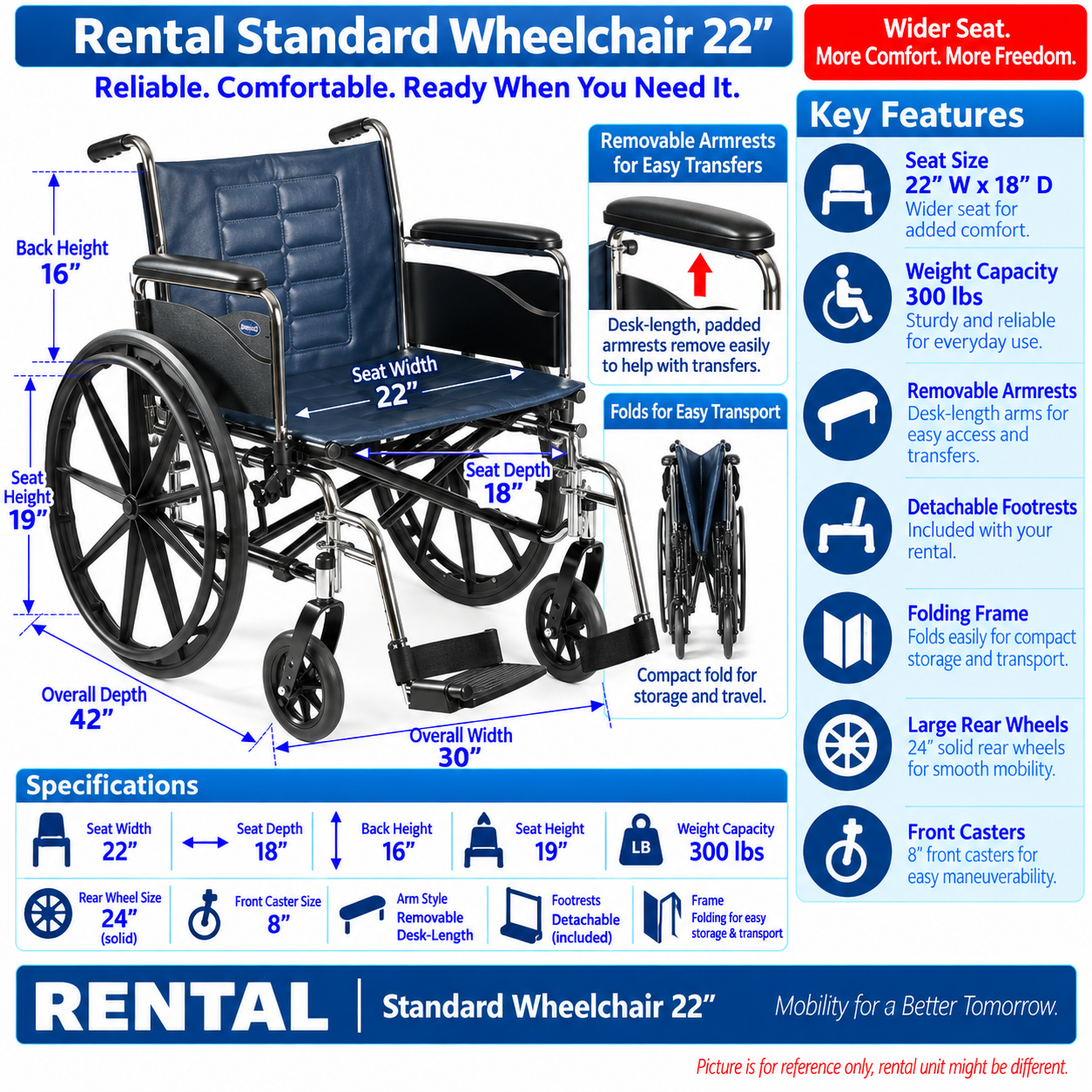 Rental Standard Wheelchair 22