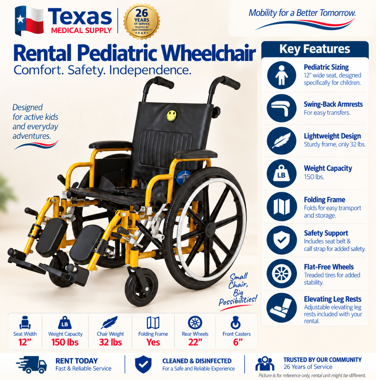 Rental Pediatric Wheelchair