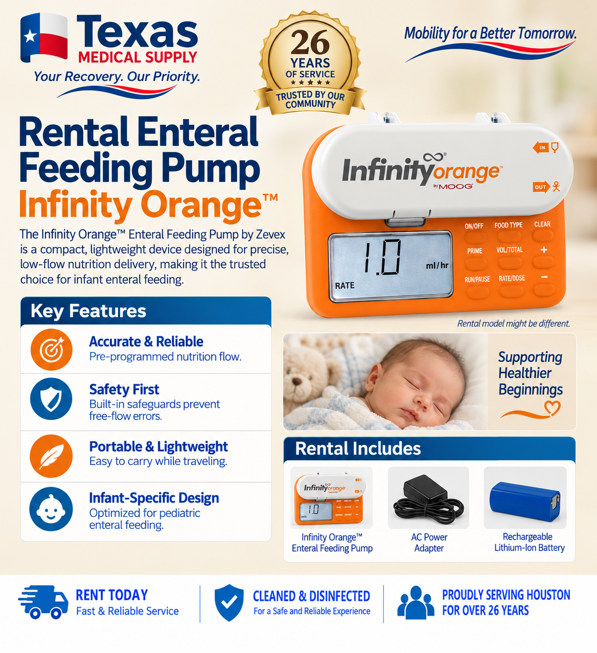 Rental Infinity Orange™ Enteral Feeding Pump