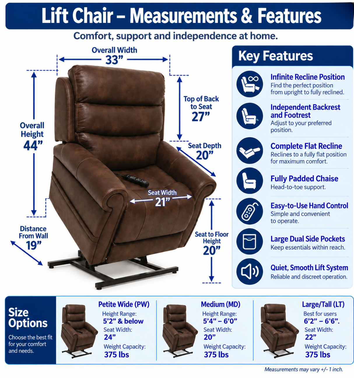 Rental Lift Chair Sleeper Power Recliner