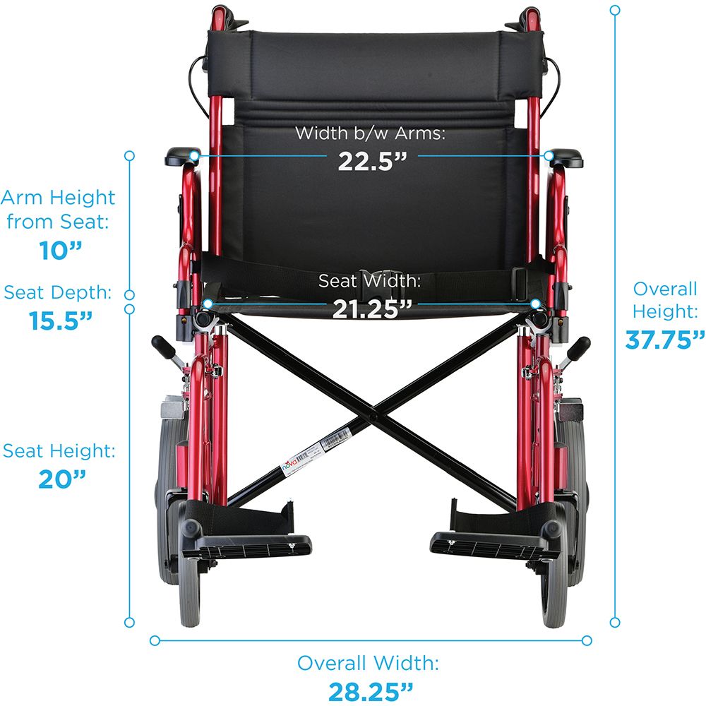 NOVA HD Bariatric Transport Chair 27.75Lbs