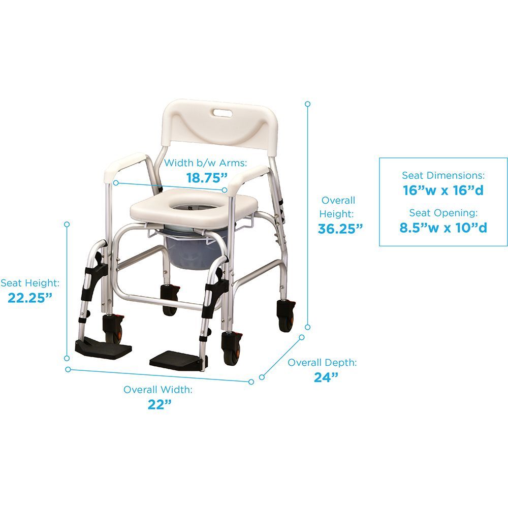 Commode Shower Chair With Padded Seat