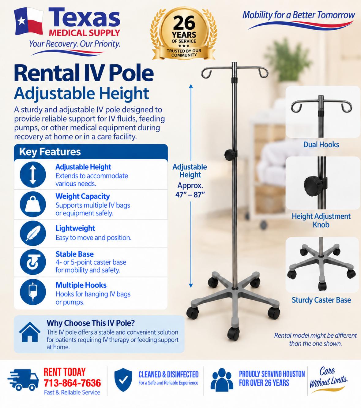 Rental IV Pole