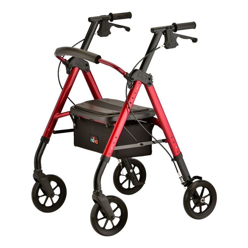 STAR 8 DX Rollator Seat Height Adjustable HD Extra Wide 21Lbs
