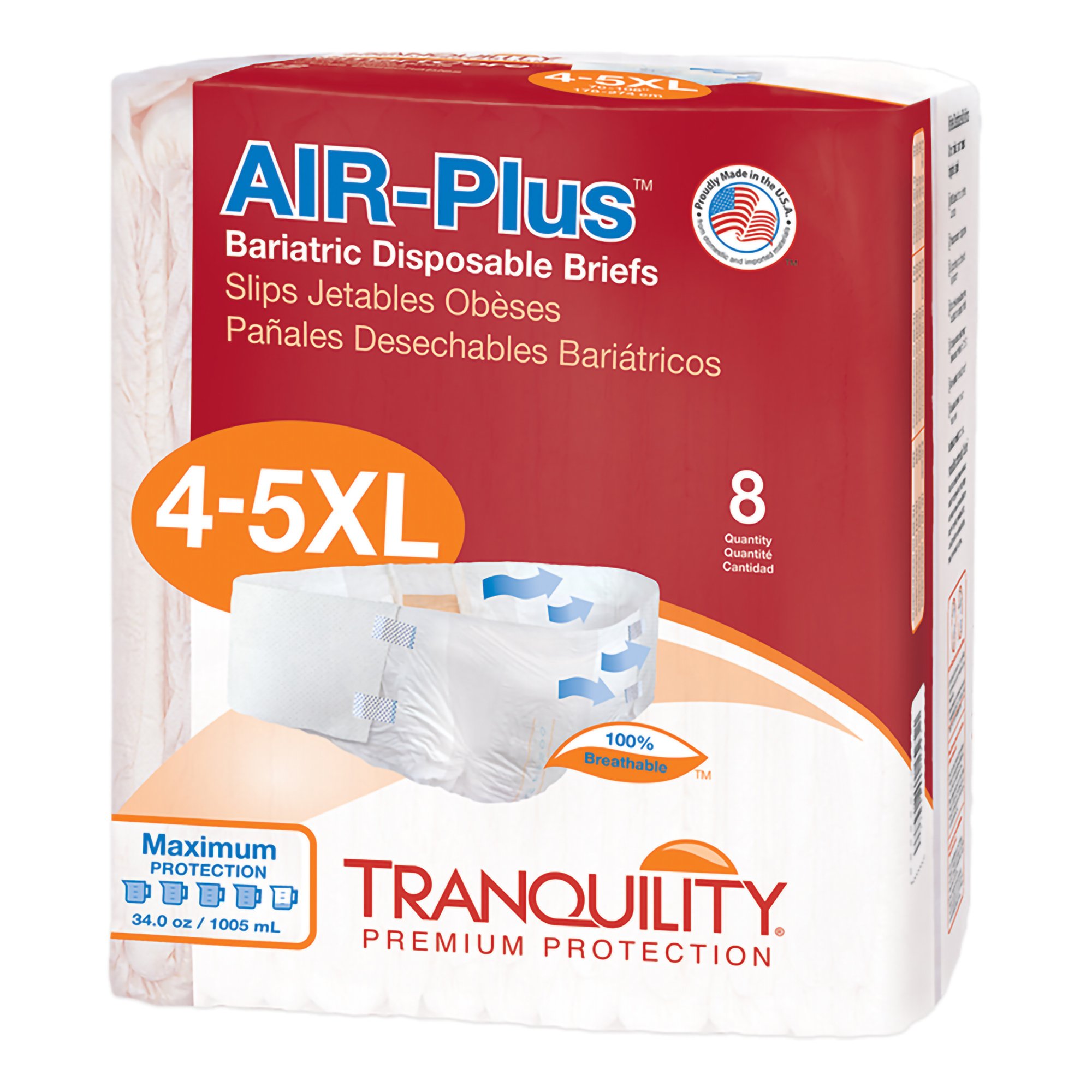 Tranquility® Bariatric Disposable Briefs (3XL–5XL)