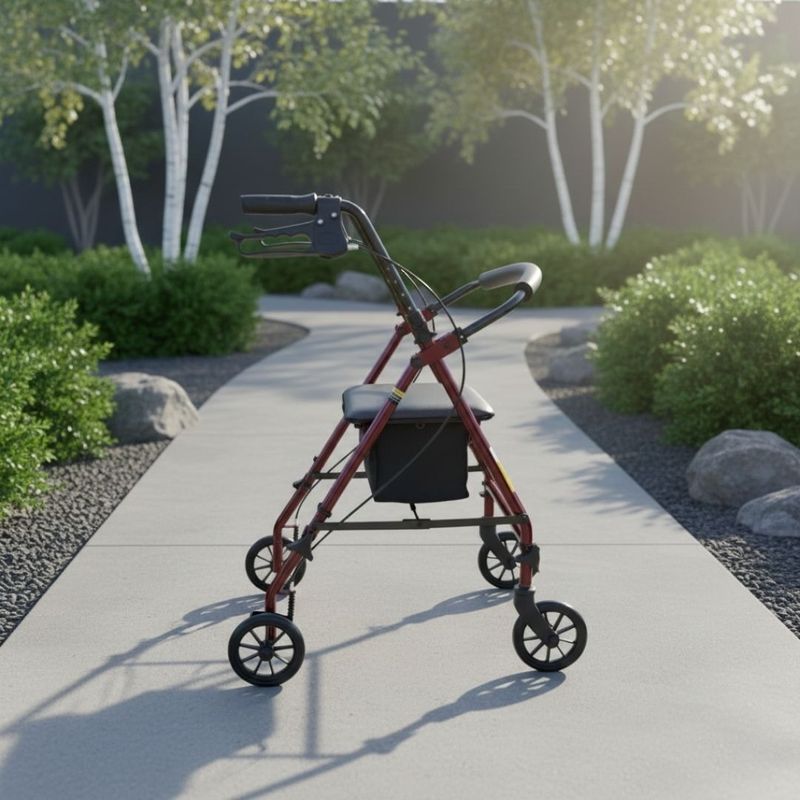 Rollator Foldable Handle Height Adjustable 300Lbs Cap Rollator Foldable Handle Height Adjustable 300Lbs Cap