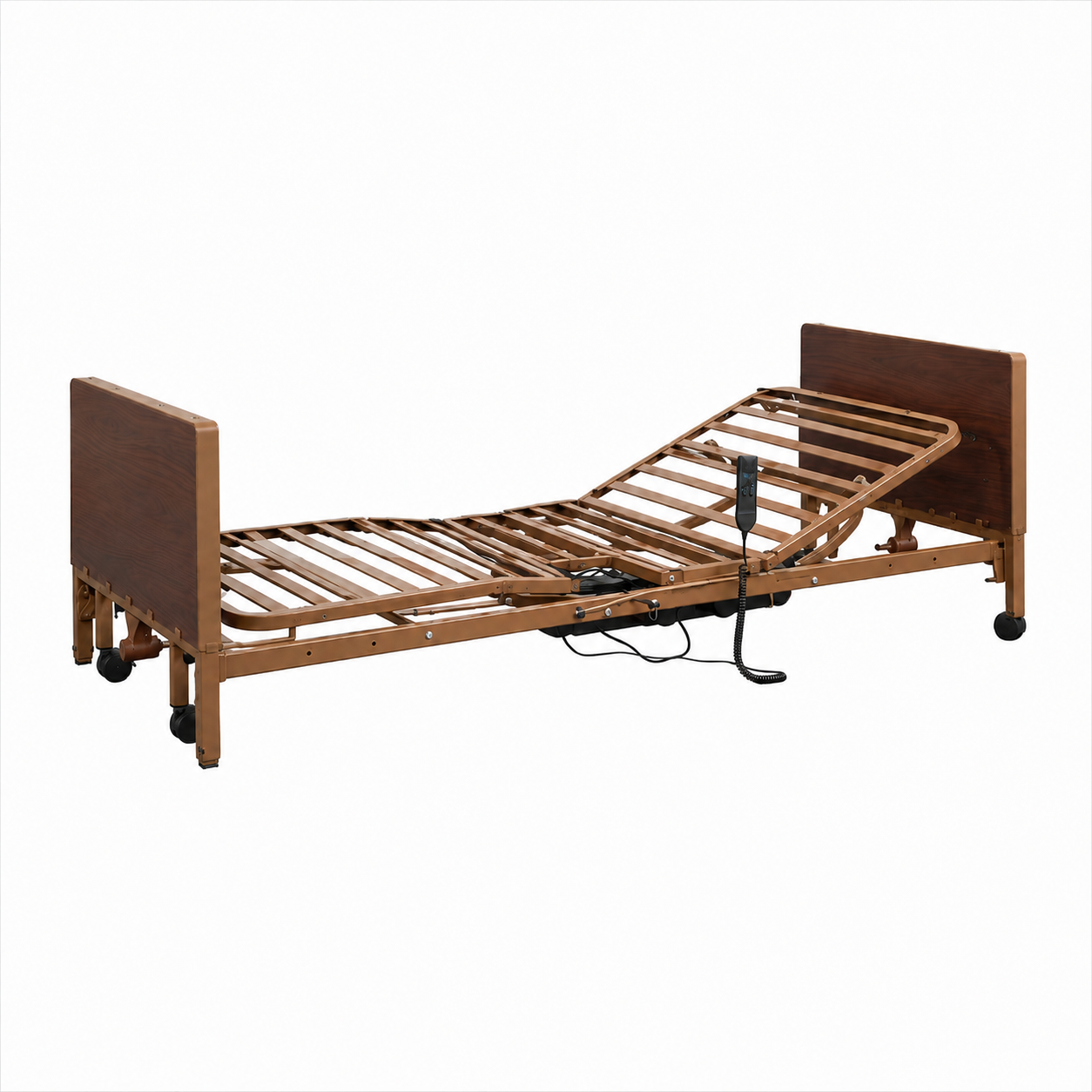 HI-LO Hospital Bed Full Electric Bundle Pkg – MDF Mattress + Rails