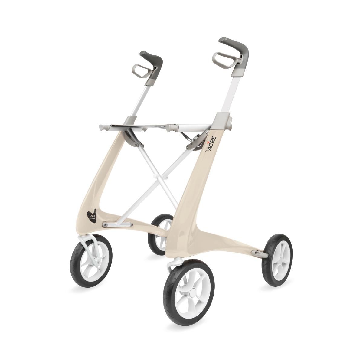 byACRE Ultralight Carbon Fiber Rollator with 16.1 byACRE Ultralight Carbon Fiber Rollator with 16.1" W x 22" D Compact Seat, White 10.6 Lbs