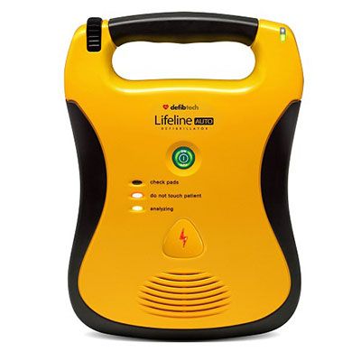 Defibtech Lifeline Fully Automatic AED, Carrying Case, CPR Prep Kit, Inspection Tag, Decal, Keychain Mask: