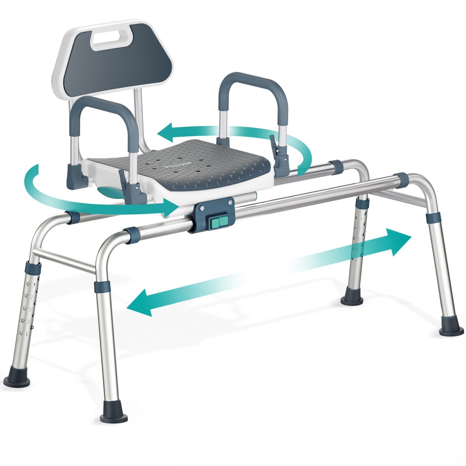 Sliding Shower Chair Tub Transfer Bench with Swivel Seat Sliding Shower Chair Tub Transfer Bench with Swivel Seat