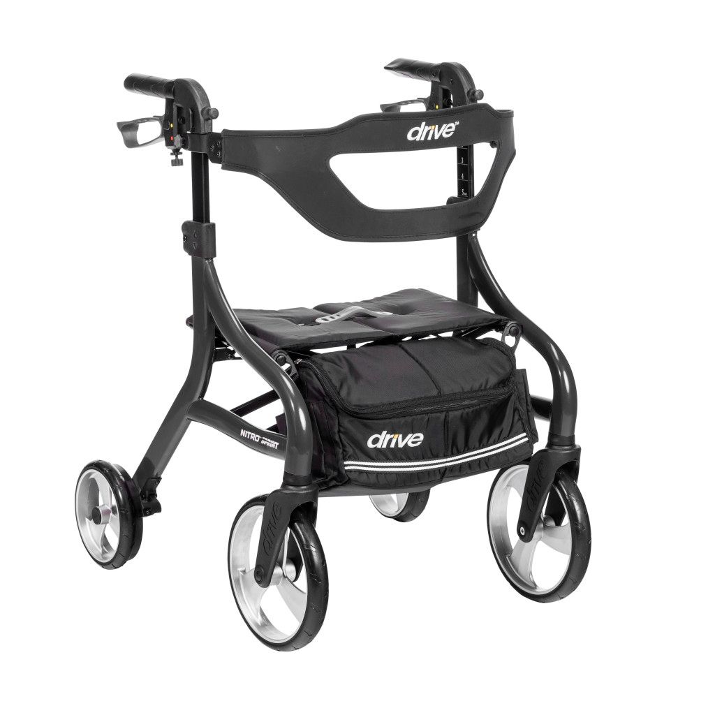 Nitro Sprint Rollator Walker with Seat, Petite 19Lbs Nitro Sprint Rollator Walker with Seat, Petite 19Lbs