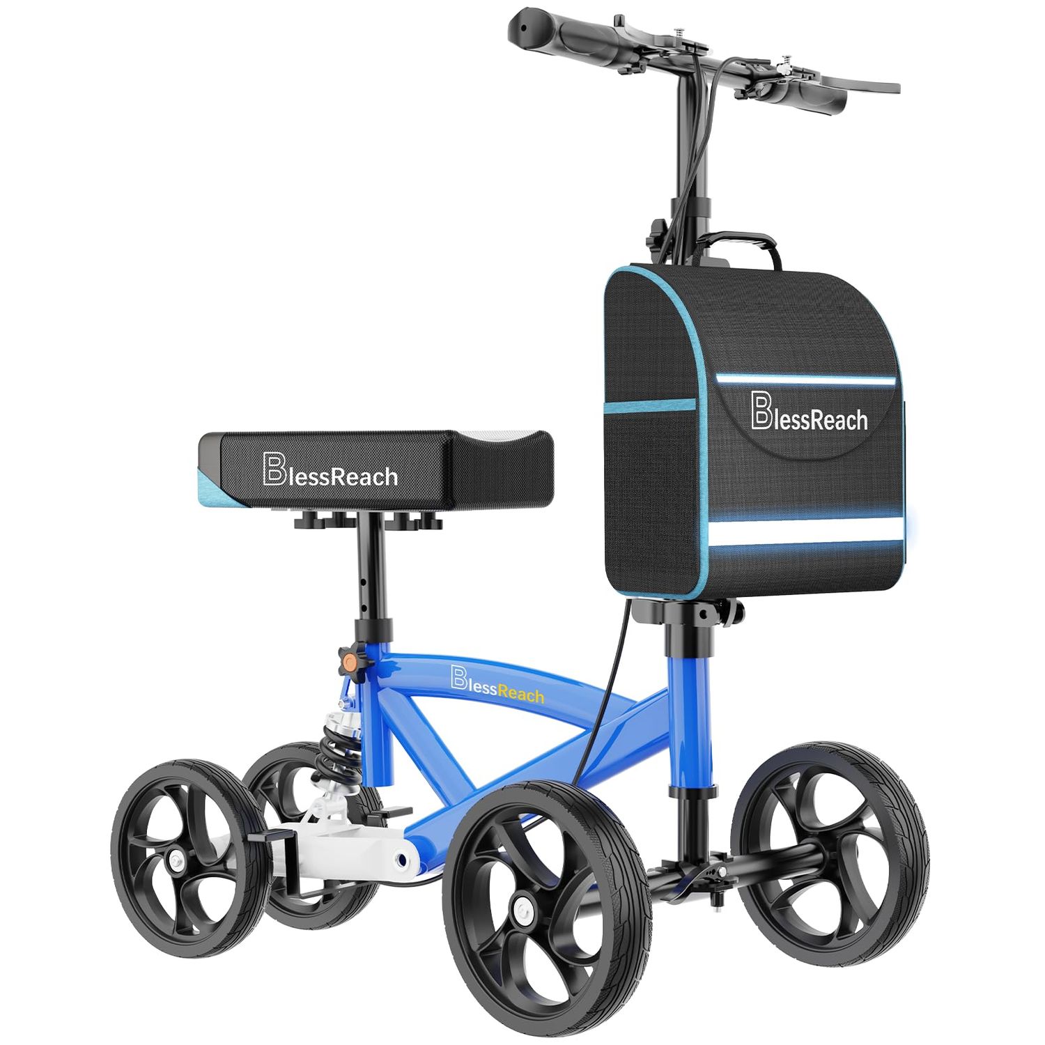 Knee Scooter Walker, Dual Braking System, Blue Knee Scooter Walker, Dual Braking System, Blue