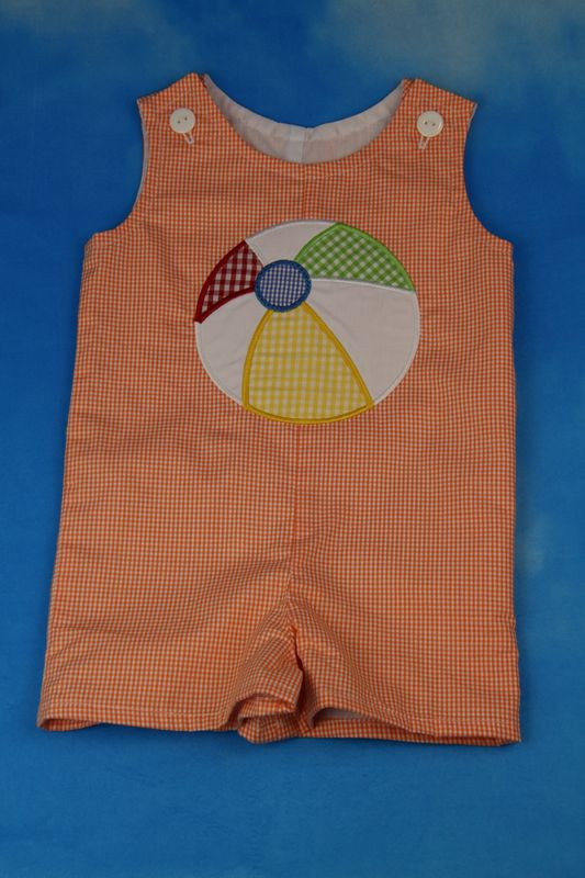 Orange gingham beach ball overall