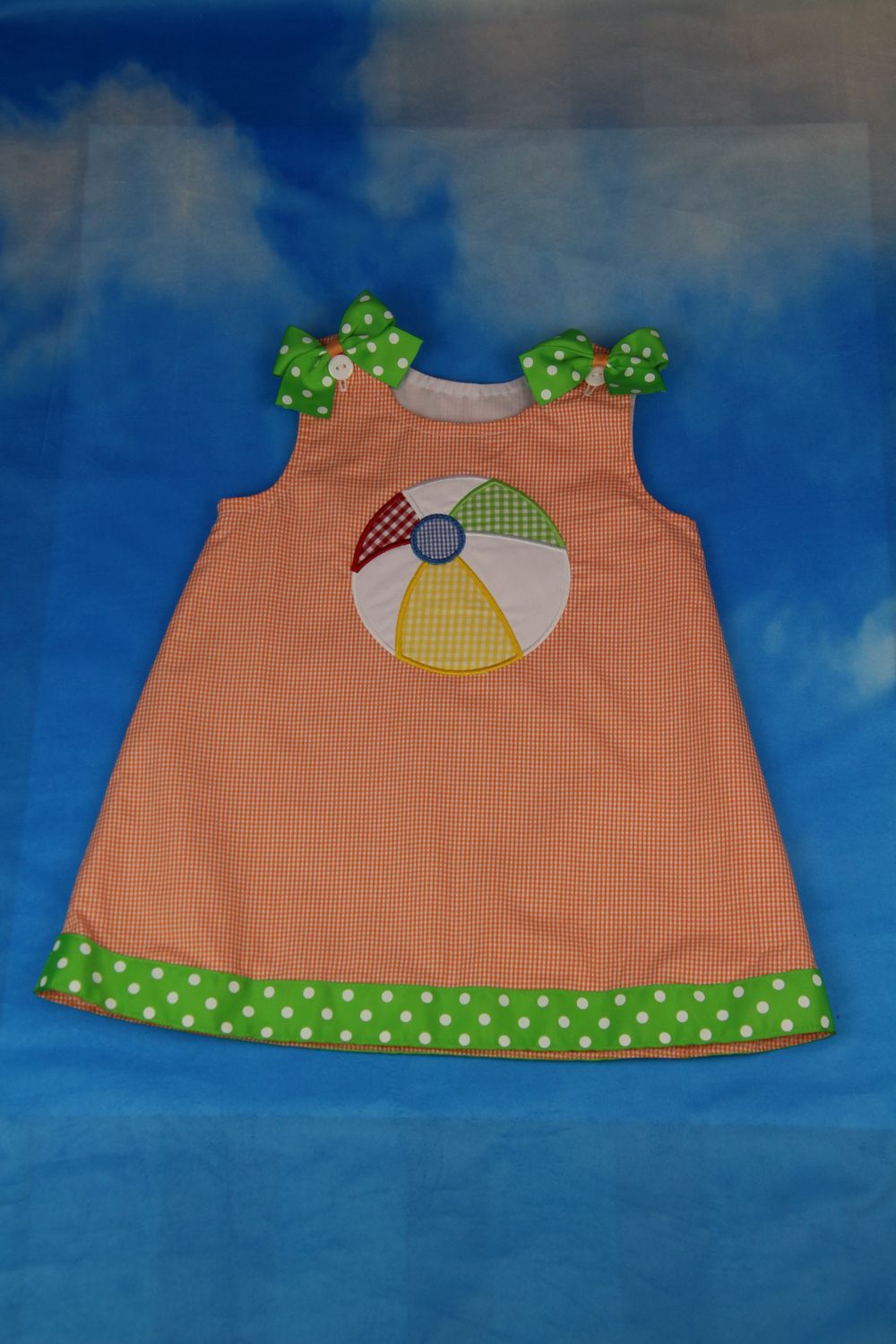 Orange gingham Beach Ball Dress