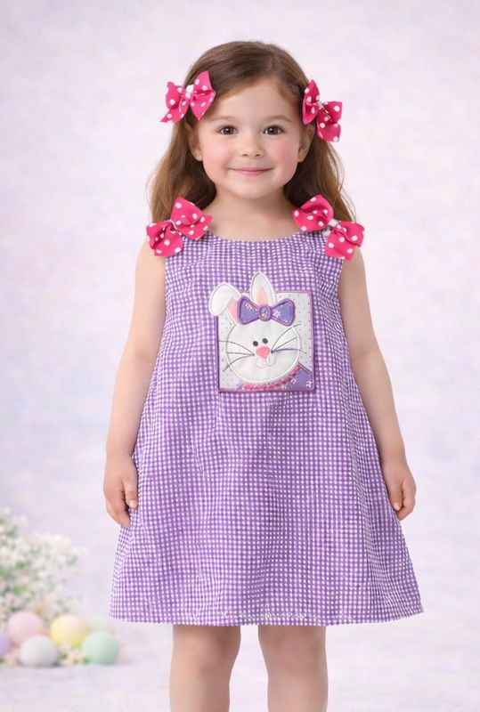 Violet gingham Easter dress