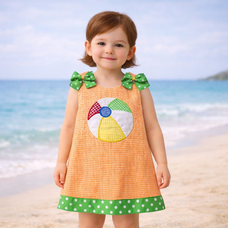 Orange gingham Beach Ball Dress