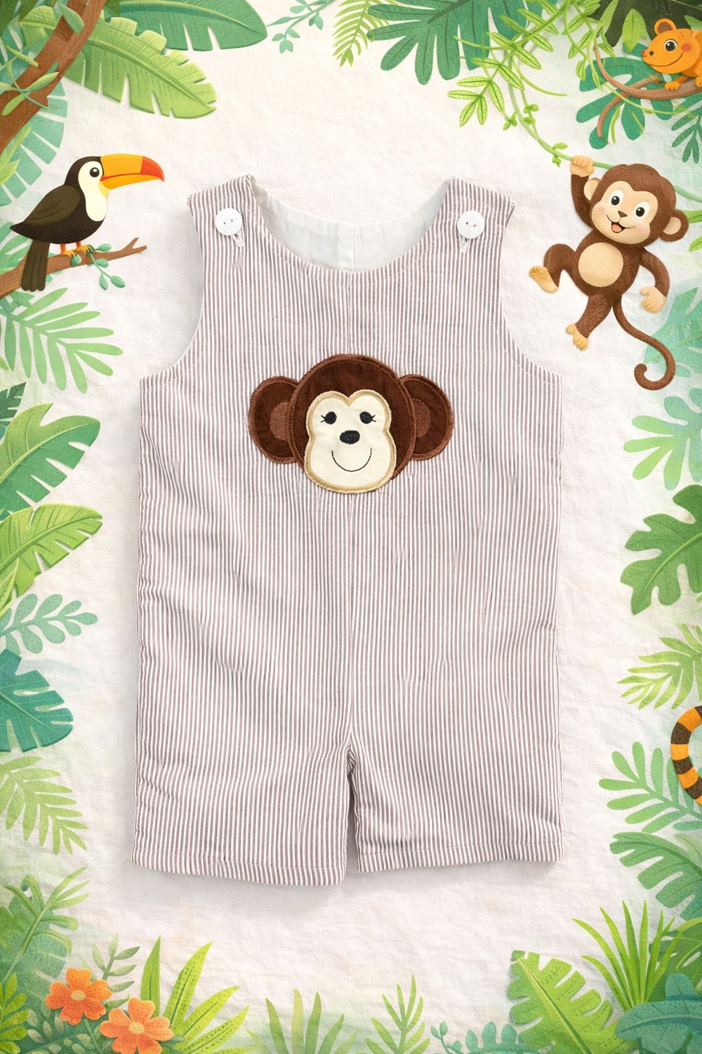 Khaki Seersucker Monkey