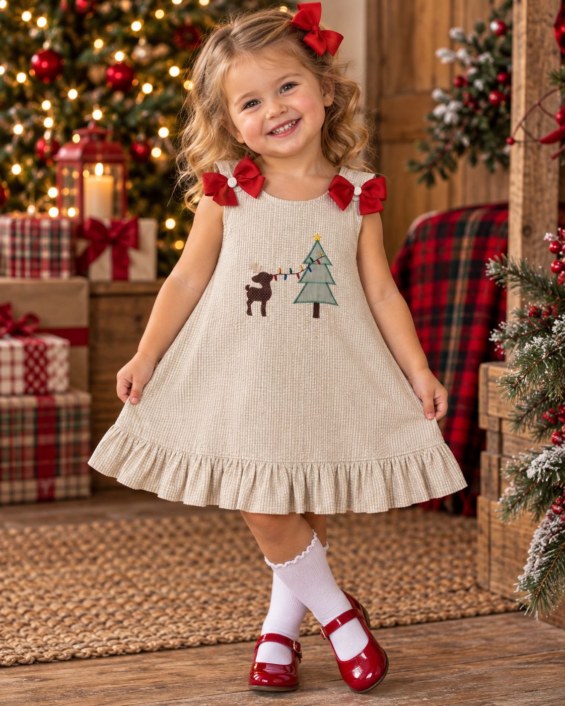 REINDEER AND TREE DRESS