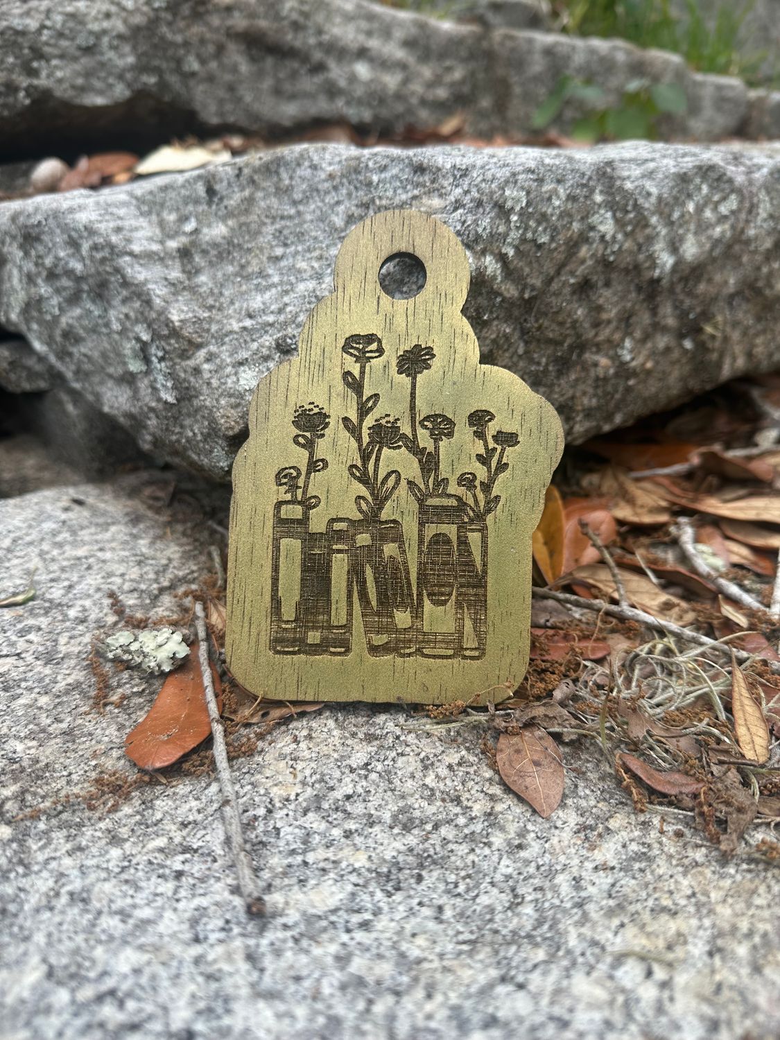 Bookish Wooden Ornament
