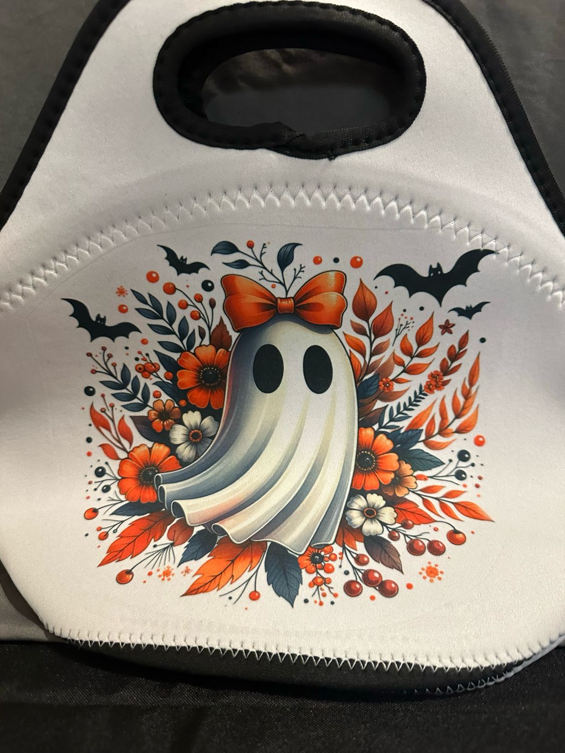 Orange Floral Ghost Lunchbox