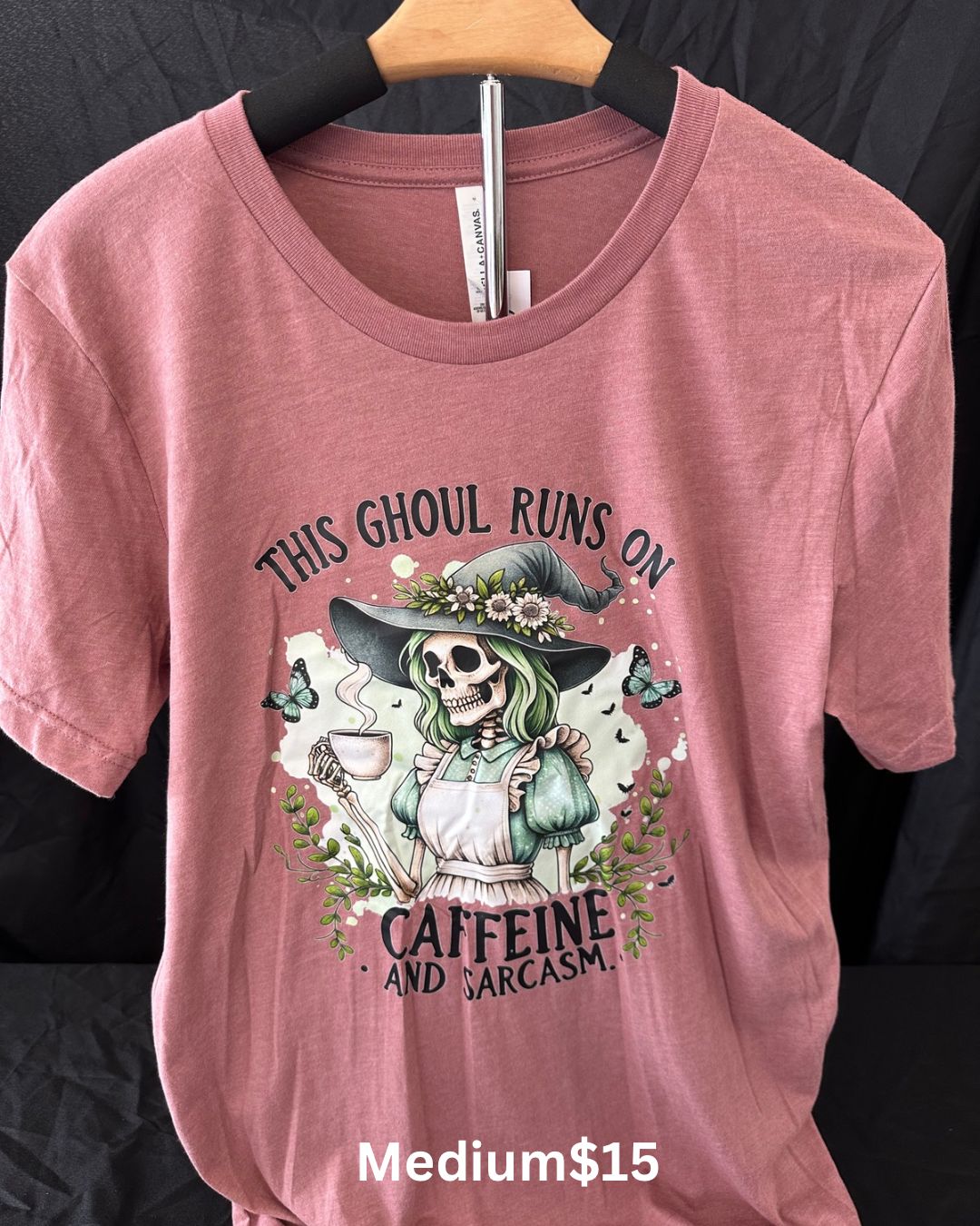 Mauve Caffeine and Sarcasm Tee