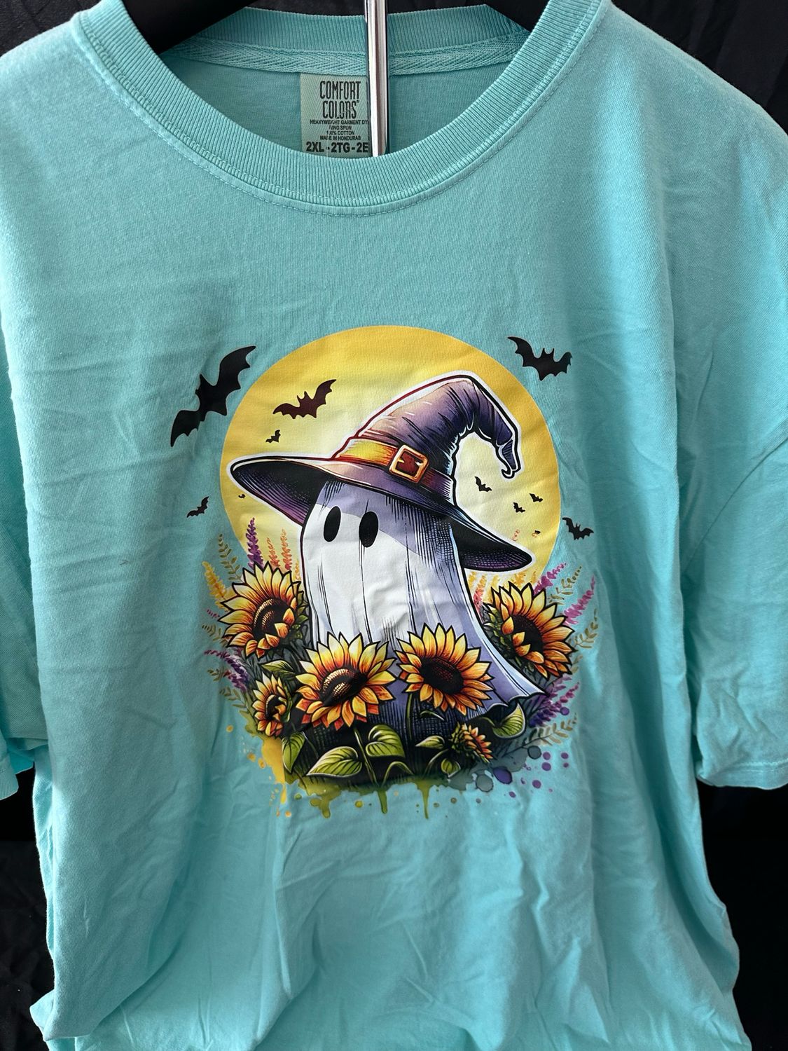 Teal Sunflower Ghostie Tee