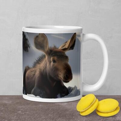 White glossy mug