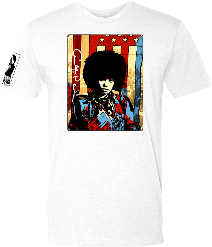 Angela Davis vs United States T-Shirt in white by Victoria + Irene Apparel Co