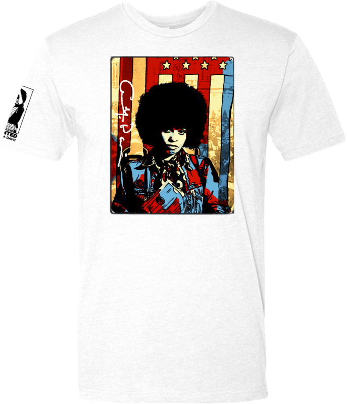 Angela Davis vs United States T-Shirt in white by Victoria + Irene Apparel Co