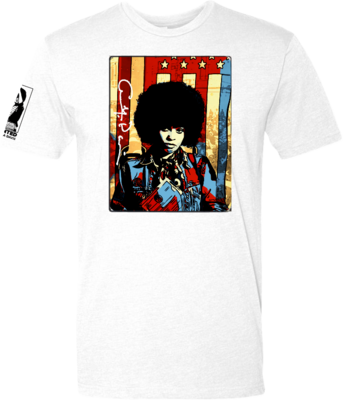 Angela Davis vs United States T-Shirt in white by Victoria + Irene Apparel Co