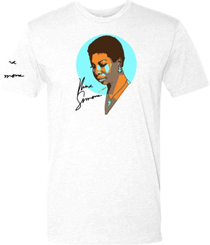 Nina Simone t-shirt featuring vintage jazz singer design in white