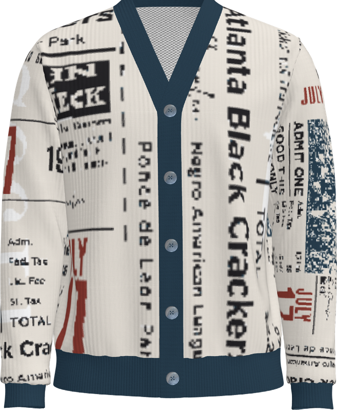 Atlanta Black Crackers Knitted: Cardigan Sweater featuring vintage Negro Leagues styl