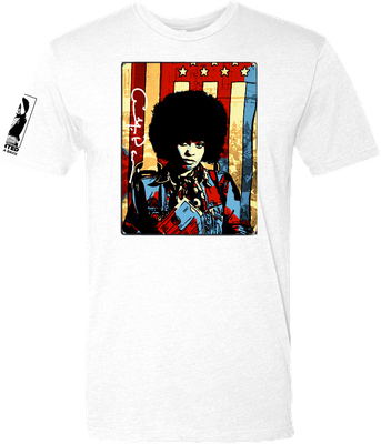 Angela Davis vs United States T-Shirt in white by Victoria + Irene Apparel Co