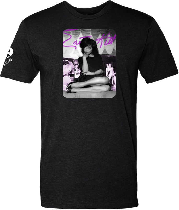 Eartha Kitt retro graphic t-shirt — singer and activist blacklisted for opposing the Vietnam War at the White House in 1968, 