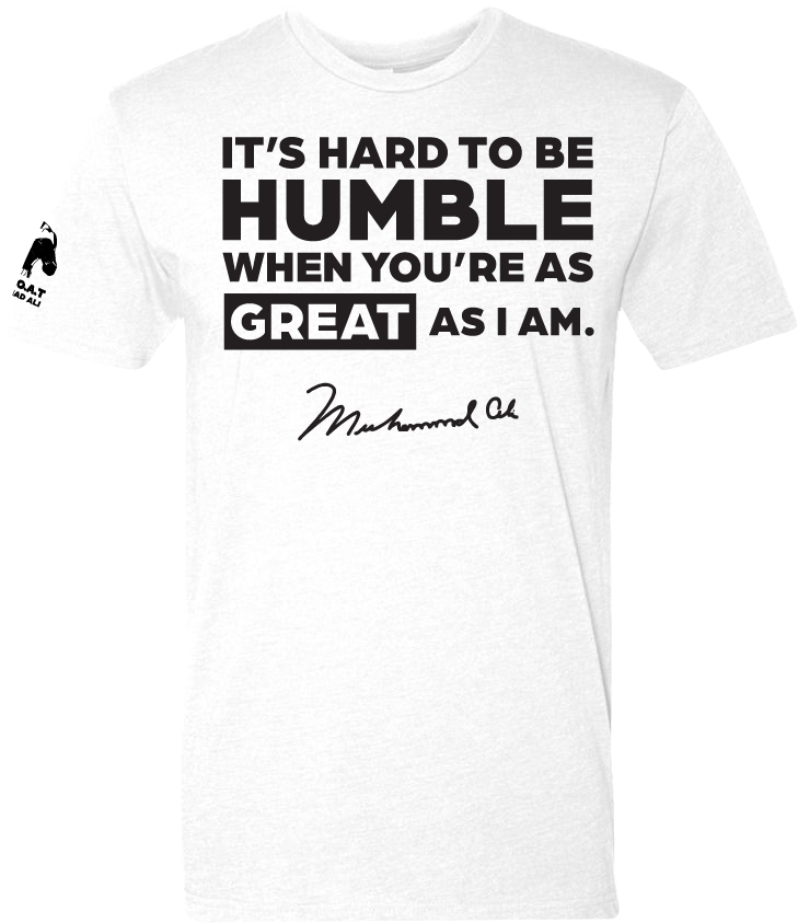 Muhammad Ali 'Hard to Be Humble' graphic t-shirt — Black history tribute tee by Victoria + Irene Apparel Co