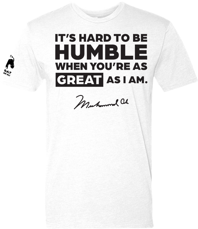 Muhammad Ali 'Hard to Be Humble' graphic t-shirt — Black history tribute tee by Victoria + Irene Apparel Co